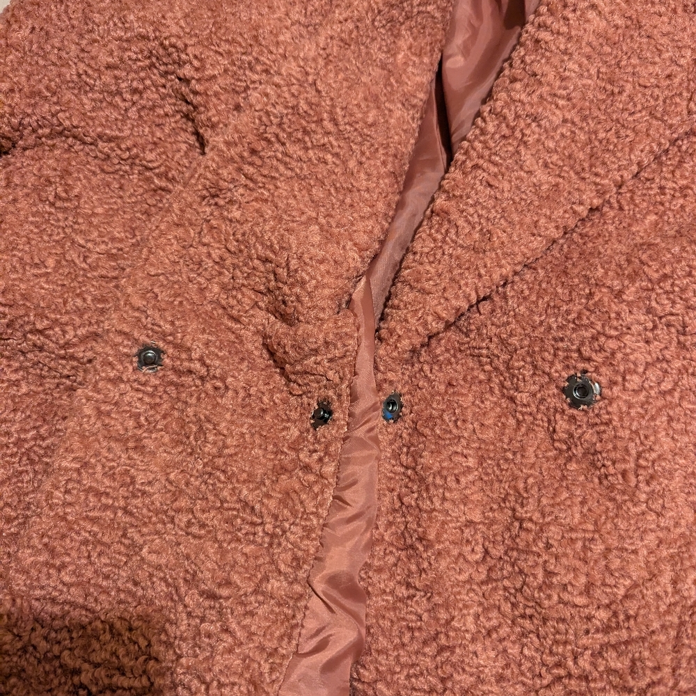 LC Lauren Conrad Pink Teddy Jacket coat xxl - Picture 2 of 10